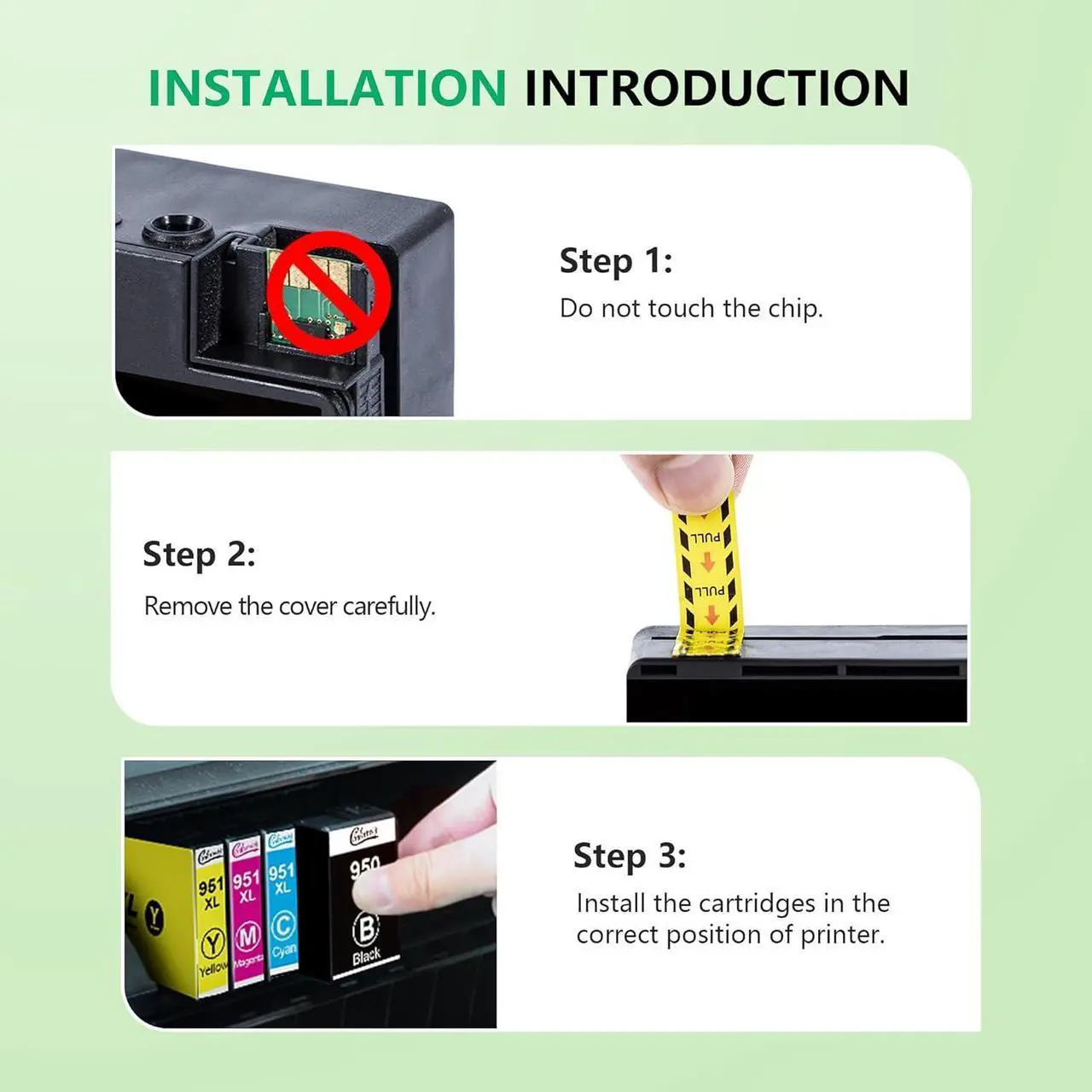 Alt view image 7 of 7 - 950XL 951XL Ink Cartridges Combo Pack  950 951 Ink Cartridges Combo Pack Use with HP 8600 8610 8630 8620 8615 76DW 251DW Printer(5 Pack, 2 Black, 1 Magenta, 1 Cyan, 1 Yellow)