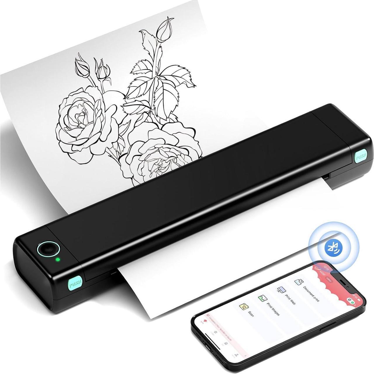 Main image of Portable Printers Wireless for Travel, Inkless Thermal Printer, M08F Bluetooth Mobile Printer Support 8.5" X 11" US Letter, Compatible with Android and iOS & Laptop, Home Use/Office/On The Go