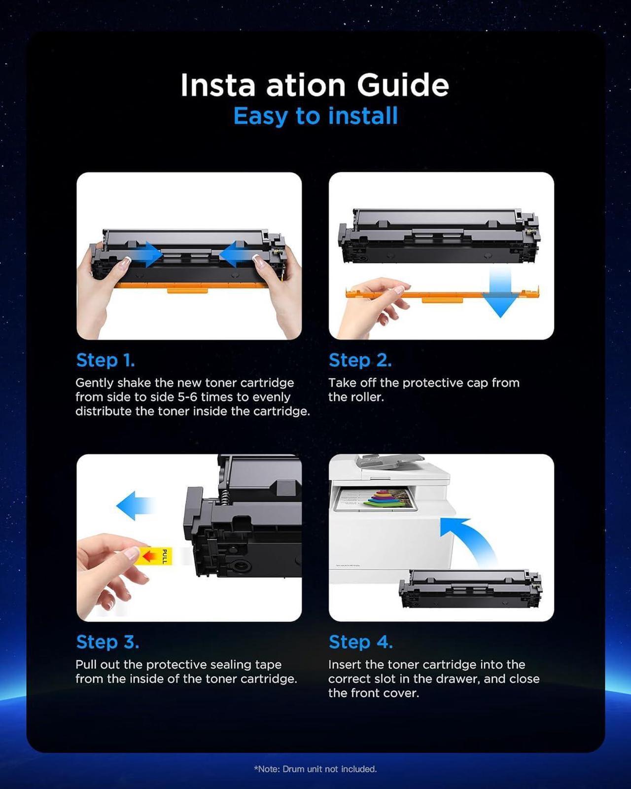 Alt view image 6 of 7 - 218A 218X (Need Original CHIP) Toner Cartridge Replacement  218 A HP218A 218X Compatible with Color Laserjet Pro 3201dw MFP 3301 Series (W2180A W2181A W2182A W2183A - 4 Pack)