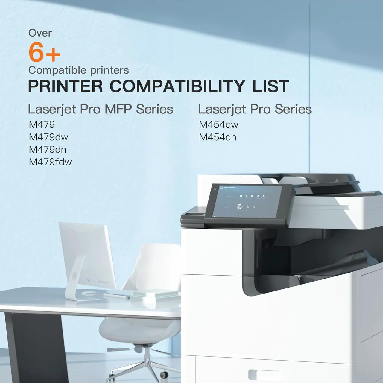 Alt view image 4 of 6 - E-Z Ink Compatible Toner Cartridges Replacement   414A HP 414X 414A Toner (with Chip) to Use with HP Color Pro M454dw MFP M479 M479fdw M479fdn M479fdw Printer (4 Pack)