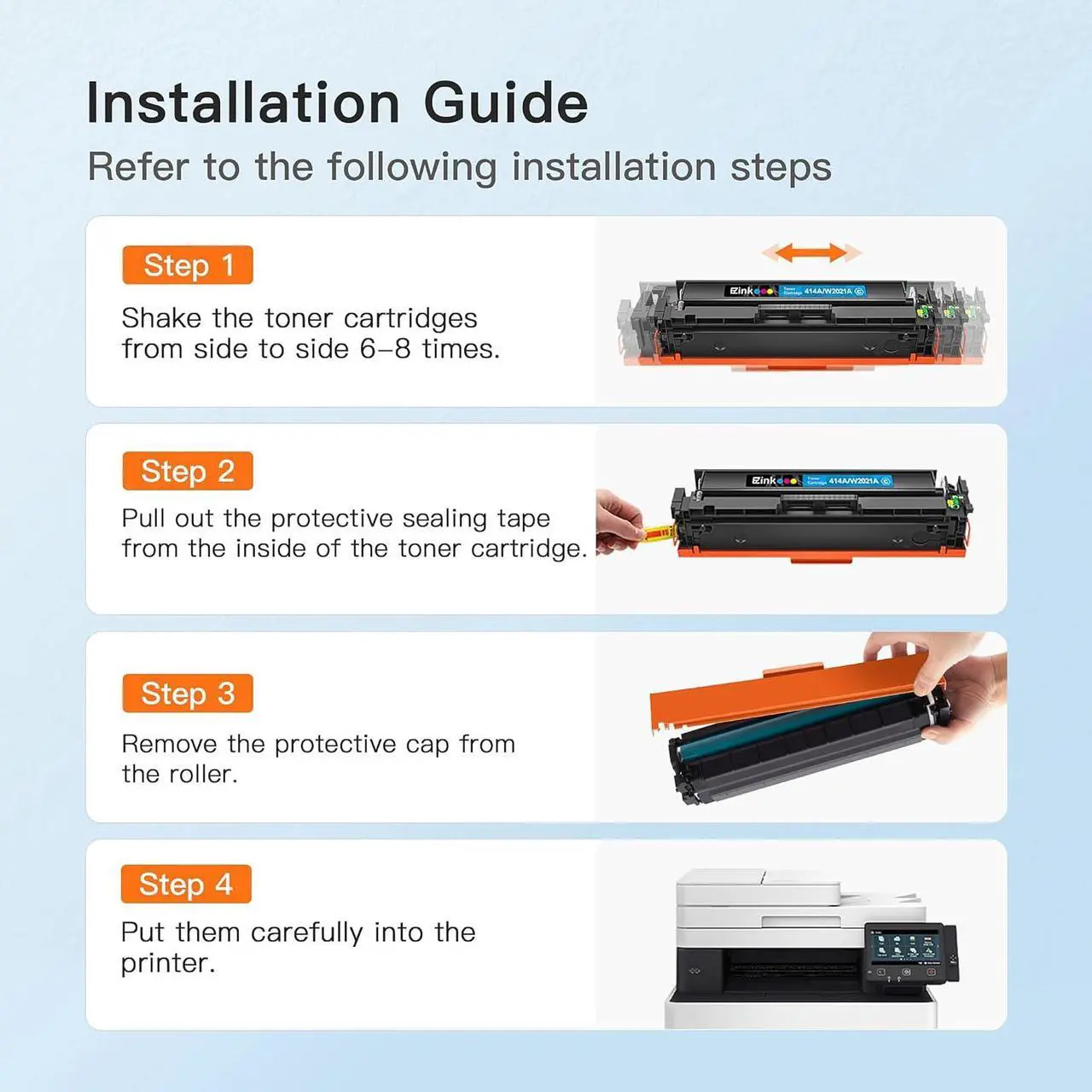 Alt view image 6 of 6 - E-Z Ink Compatible Toner Cartridges Replacement   414A HP 414X 414A Toner (with Chip) to Use with HP Color Pro M454dw MFP M479 M479fdw M479fdn M479fdw Printer (4 Pack)