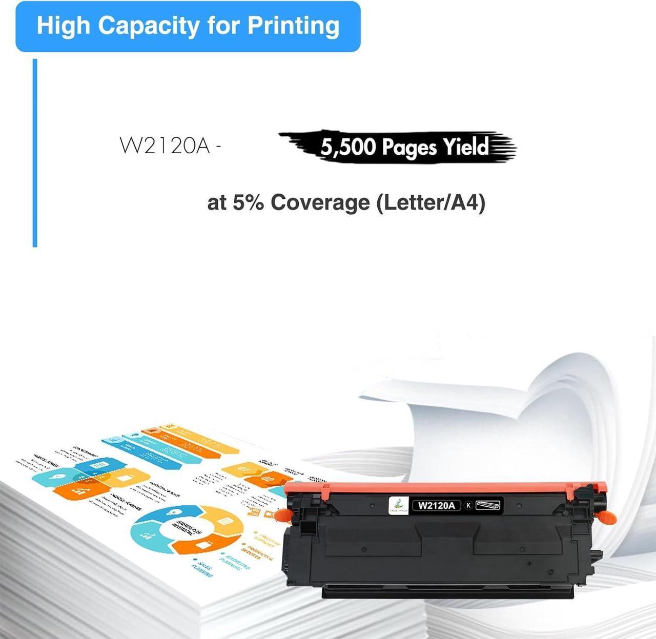Alt view image 3 of 7 - TRUE IMAGE Compatible Toner Cartridge Replacement   212A Black Toner Cartridge W2120A 212X W2120X for Color Enterprise M554dn M555dn M555x M554 M555 MFP M578 Series Printer Ink (New Version)