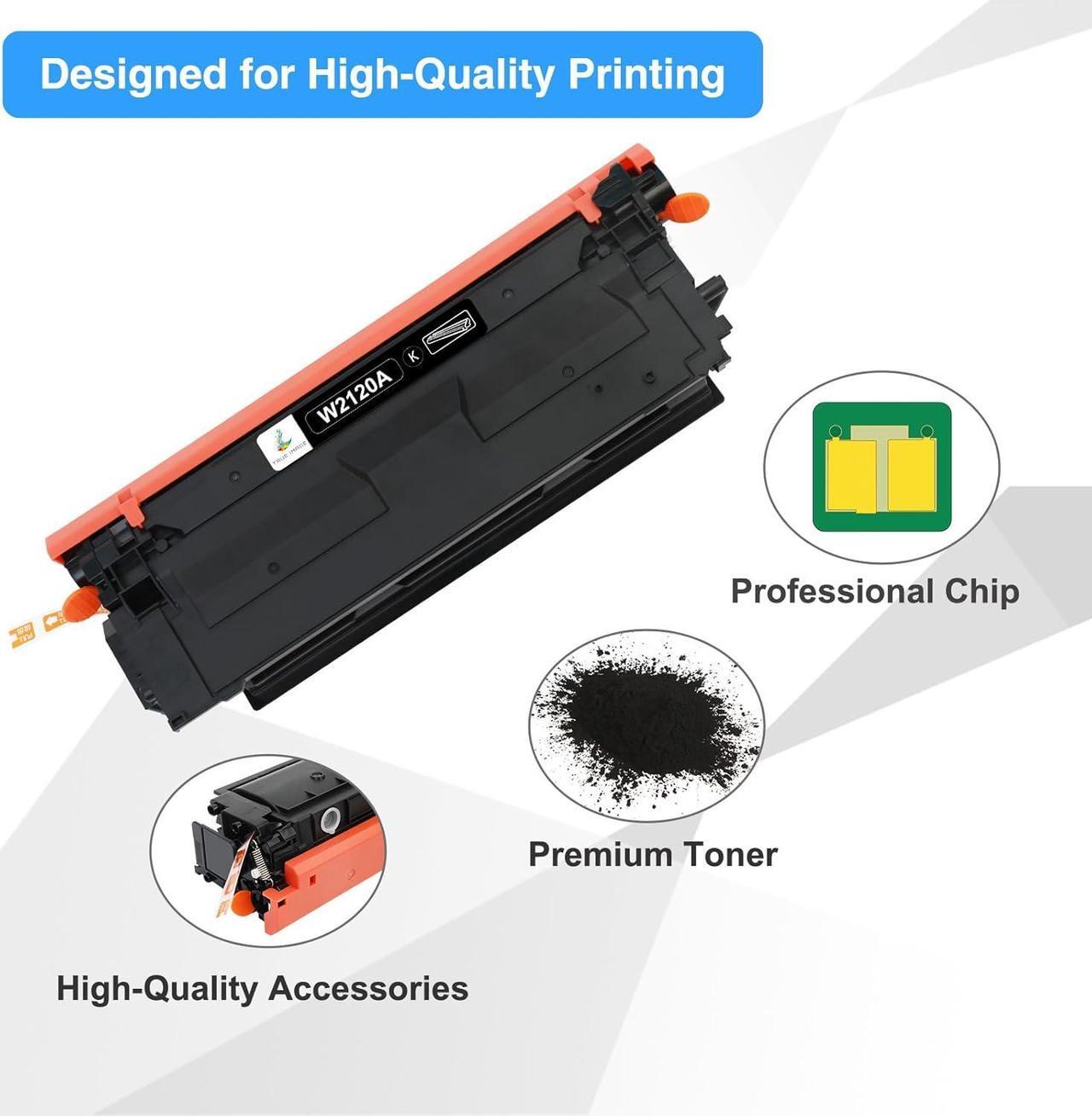 Alt view image 5 of 7 - TRUE IMAGE Compatible Toner Cartridge Replacement   212A Black Toner Cartridge W2120A 212X W2120X for Color Enterprise M554dn M555dn M555x M554 M555 MFP M578 Series Printer Ink (New Version)