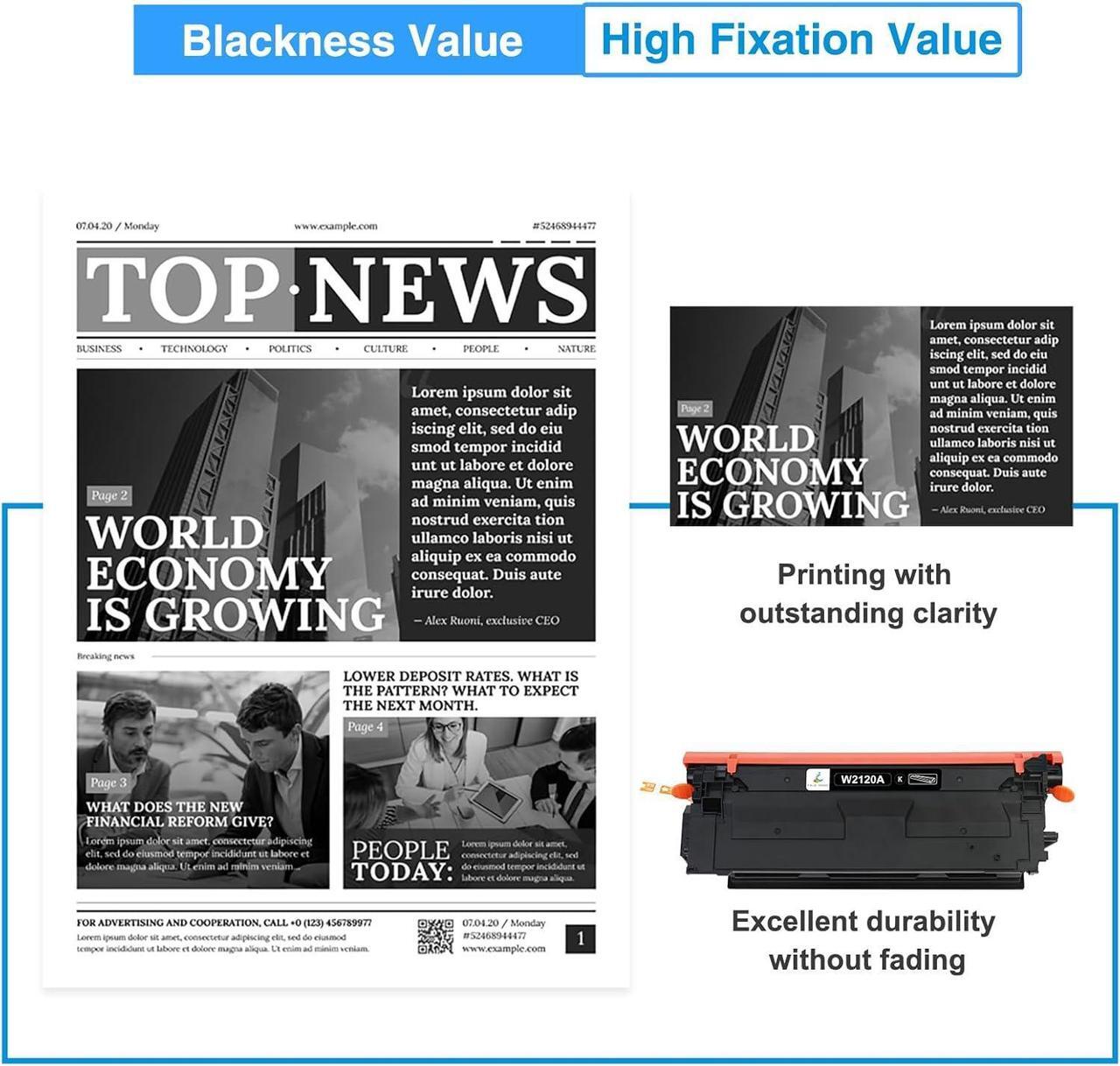 Alt view image 7 of 7 - TRUE IMAGE Compatible Toner Cartridge Replacement   212A Black Toner Cartridge W2120A 212X W2120X for Color Enterprise M554dn M555dn M555x M554 M555 MFP M578 Series Printer Ink (New Version)