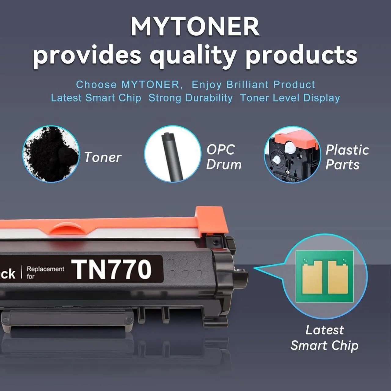 Alt view image 4 of 7 - MYTONER TN-770 TN770 Super High Yield Black Toner Cartridge Remanufactured Replacement for Brother TN 770 TN770 Toner for Brother Printer HL-L2370DW L2370DWXL MFC-L2750DW L2750DWXL 4,500 Page, 2-Pack