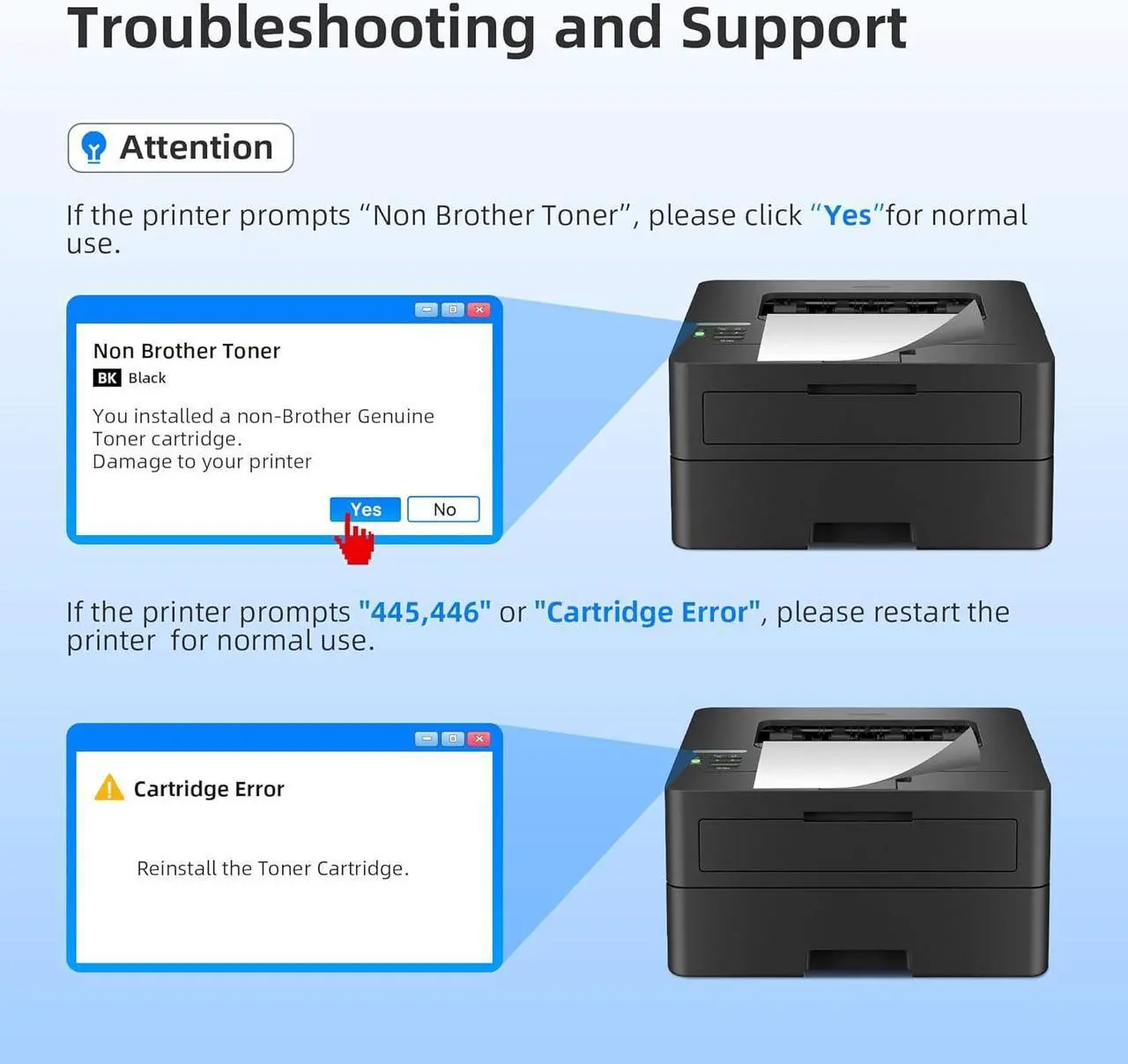 Alt view image 4 of 7 - TN830 Toner Cartridge - Replacement for TN830 TN-830 TN830XL to use with HL-L2460DW DCP-L2640DW HL-L2405W HL-L2400D HL-L2480DW MFC-L2820DW MFC-L2820DWXL Printer (Black, 2-Pack)