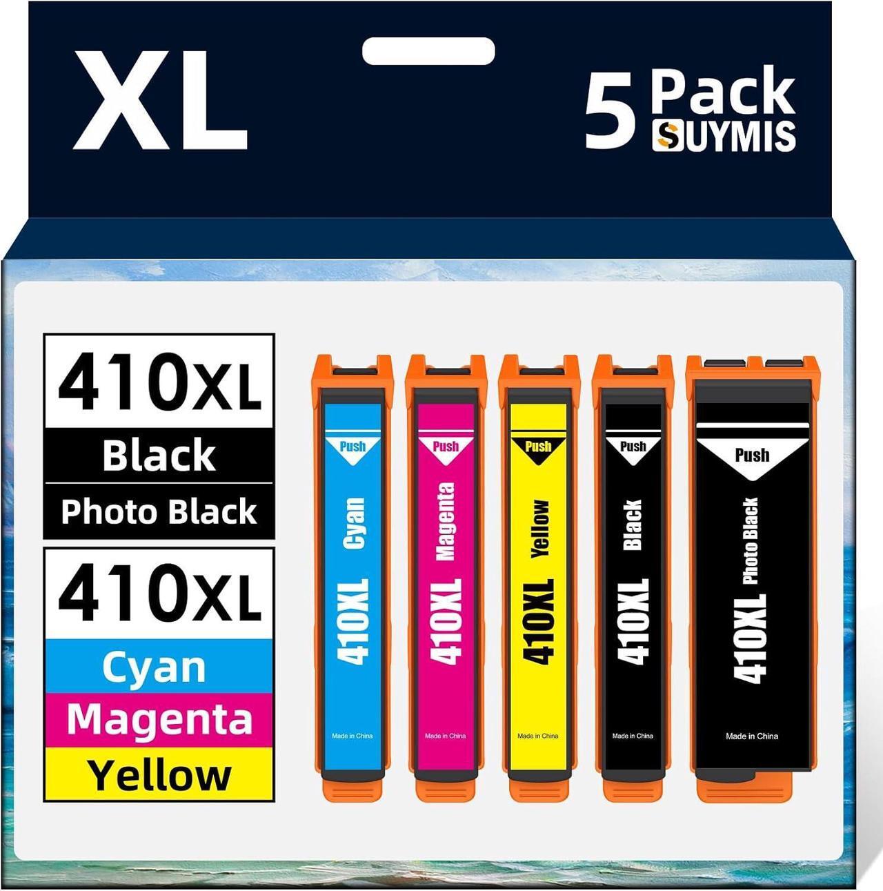 Main image of 410 XL Ink Cartridges Remanufactured for Epson 410XL Ink Cartridges 5 Pack to Use with Epson Expression XP-7100 XP-830 XP-640 XP-630 XP-635 XP-530 Printers (Black, Cyan, Magenta, Yellow, Photo Black)