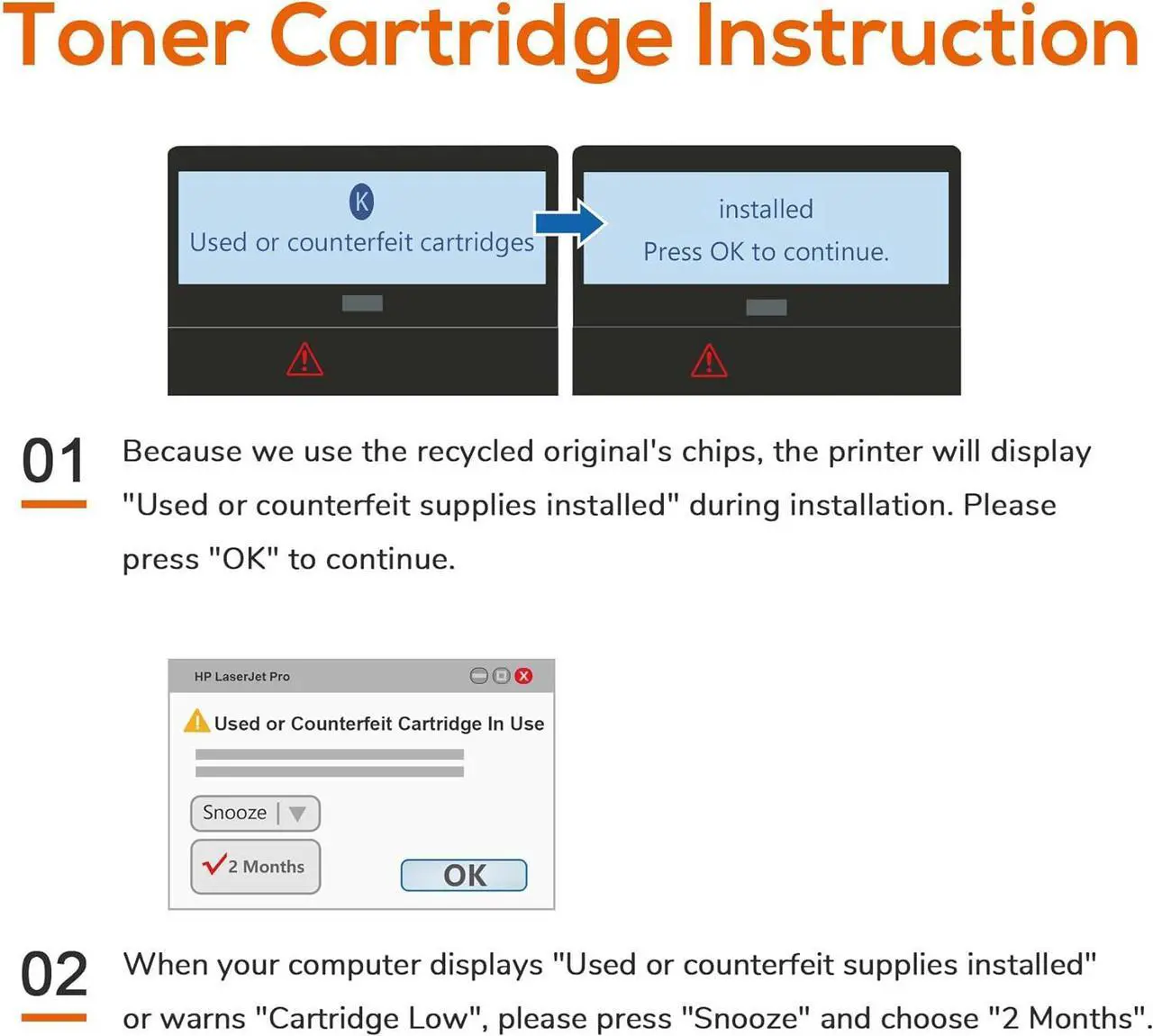 Alt view image 6 of 7 - Compatible Toner Cartridge Replacement   58A CF258A 58X CF258X (with chip) 58A CF258A Toner Cartridge Black for Laserjet Pro MFP M428fdw M404n M428fdn M404dn Printer(2 Black)