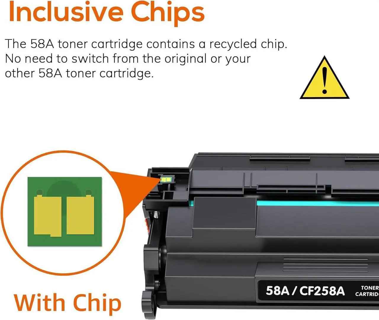Alt view image 7 of 7 - Compatible Toner Cartridge Replacement   58A CF258A 58X CF258X (with chip) 58A CF258A Toner Cartridge Black for Laserjet Pro MFP M428fdw M404n M428fdn M404dn Printer(2 Black)