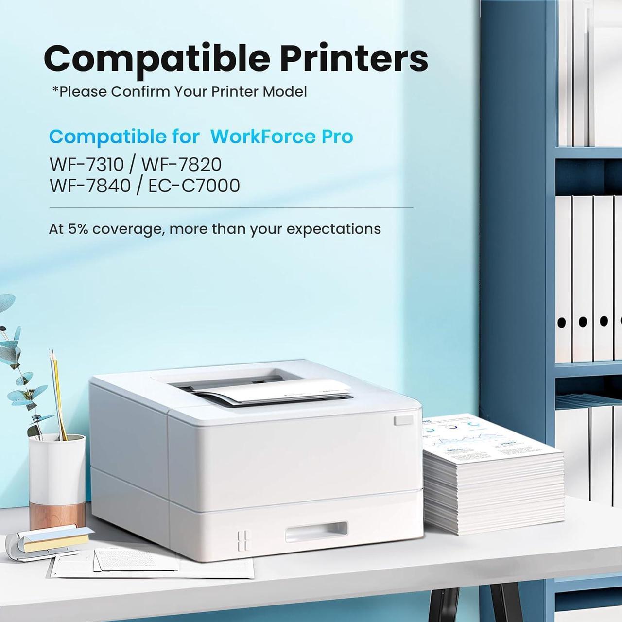 Alt view image 2 of 7 - 812XL Ink Cartridge High Capacity Black & Color Replacement for Epson 812XL Ink Cartridges Combo Pack for Epson 812 (T812XL-BCS) Works with Workforce Pro WF-7840 WF-7820 WF-7310 EC-C7000 (4 Pack)