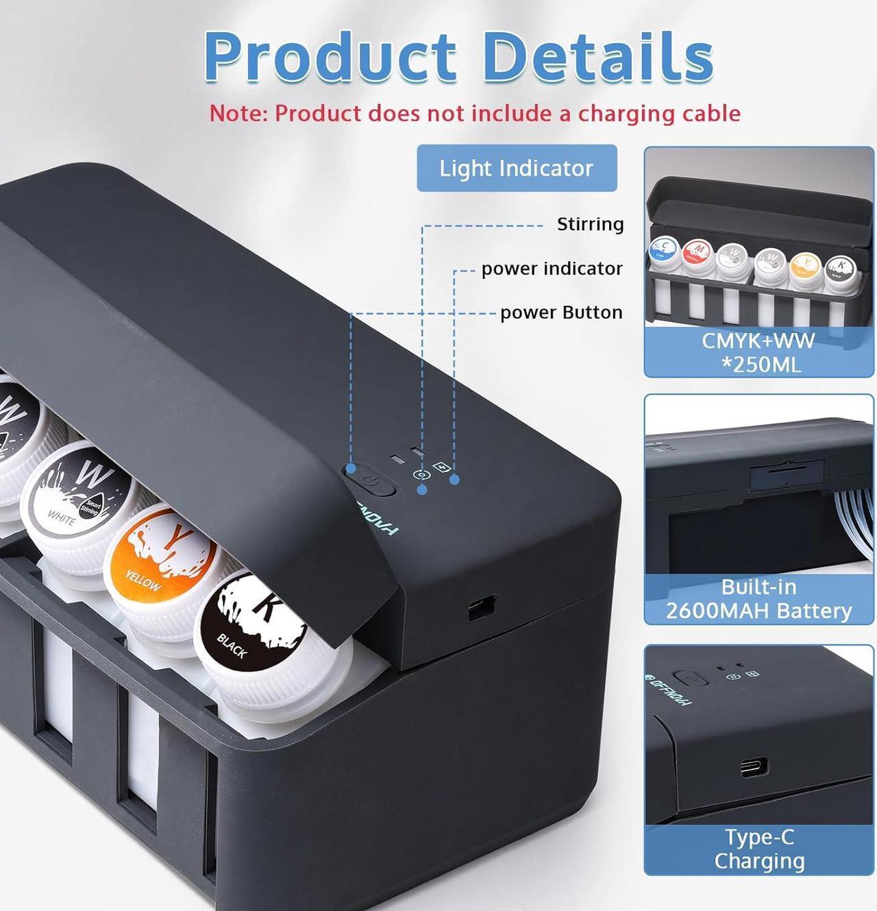 Alt view image 4 of 7 - OFFNOVA CISS DTF White Ink Circulation System, Extension CISS Ink Tube and Waste Ink Collector for EPSON ET8550 L805 XP15000 DTF Printer, Black