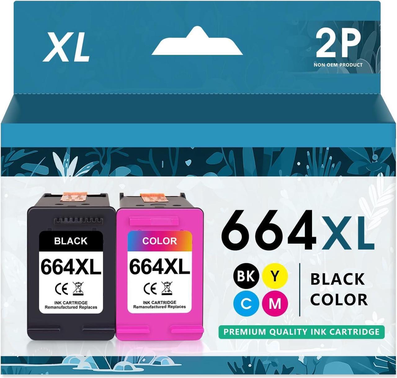 Main image of 664XL Ink Cartridge Compatible for HP 664 Ink Cartridges Black and Color 664XL Ink Work with HP Deskjet 1115 2135 3635 3785 3787 4535 4536 4676 5075 5275 (Black and Tri-Color) 2Pack