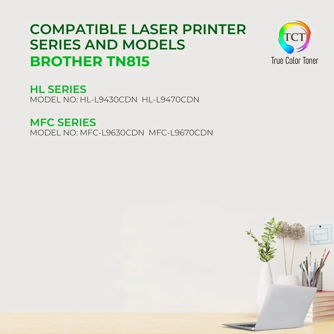 Alt view image 2 of 6 - TCT TN815 Toner Cartridge 4 Pack - Premium Compatible Replacement for Brother TN815BK TN815C TN815M TN815Y High Yield Works with Brother HL-L9430CDN MFC-L9670CDN Printers (Black Cyan Magenta Yellow)