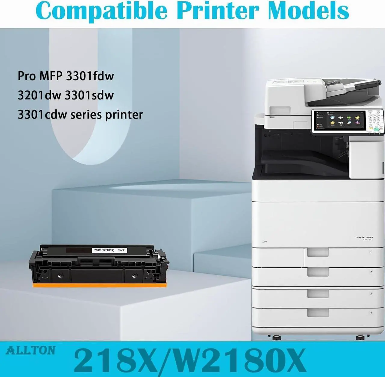 Alt view image 2 of 7 - 218X Black Toner Cartridge with chip W2180X Black high Yield Toner Cartridge Compatible for Color Pro 3201 dw MFP 3301 cdw MFP 3301 fdw MFP 3301 sdw Printer(1-Pack,with Chip)