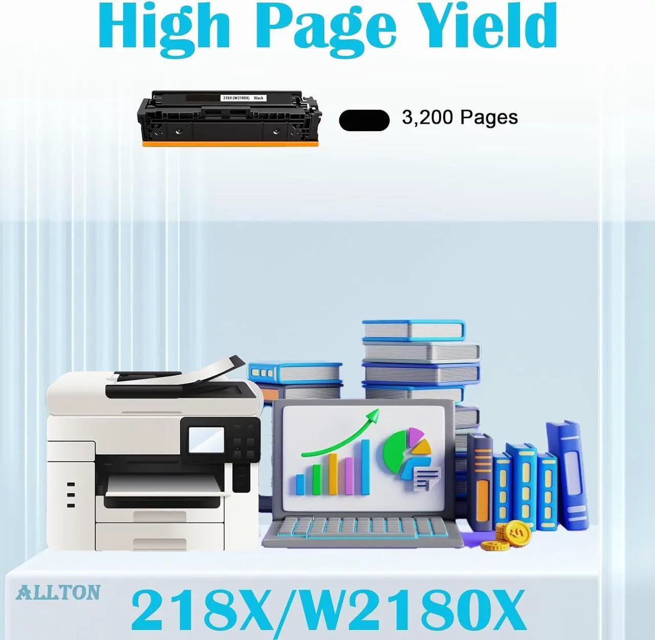 Alt view image 3 of 7 - 218X Black Toner Cartridge with chip W2180X Black high Yield Toner Cartridge Compatible for Color Pro 3201 dw MFP 3301 cdw MFP 3301 fdw MFP 3301 sdw Printer(1-Pack,with Chip)