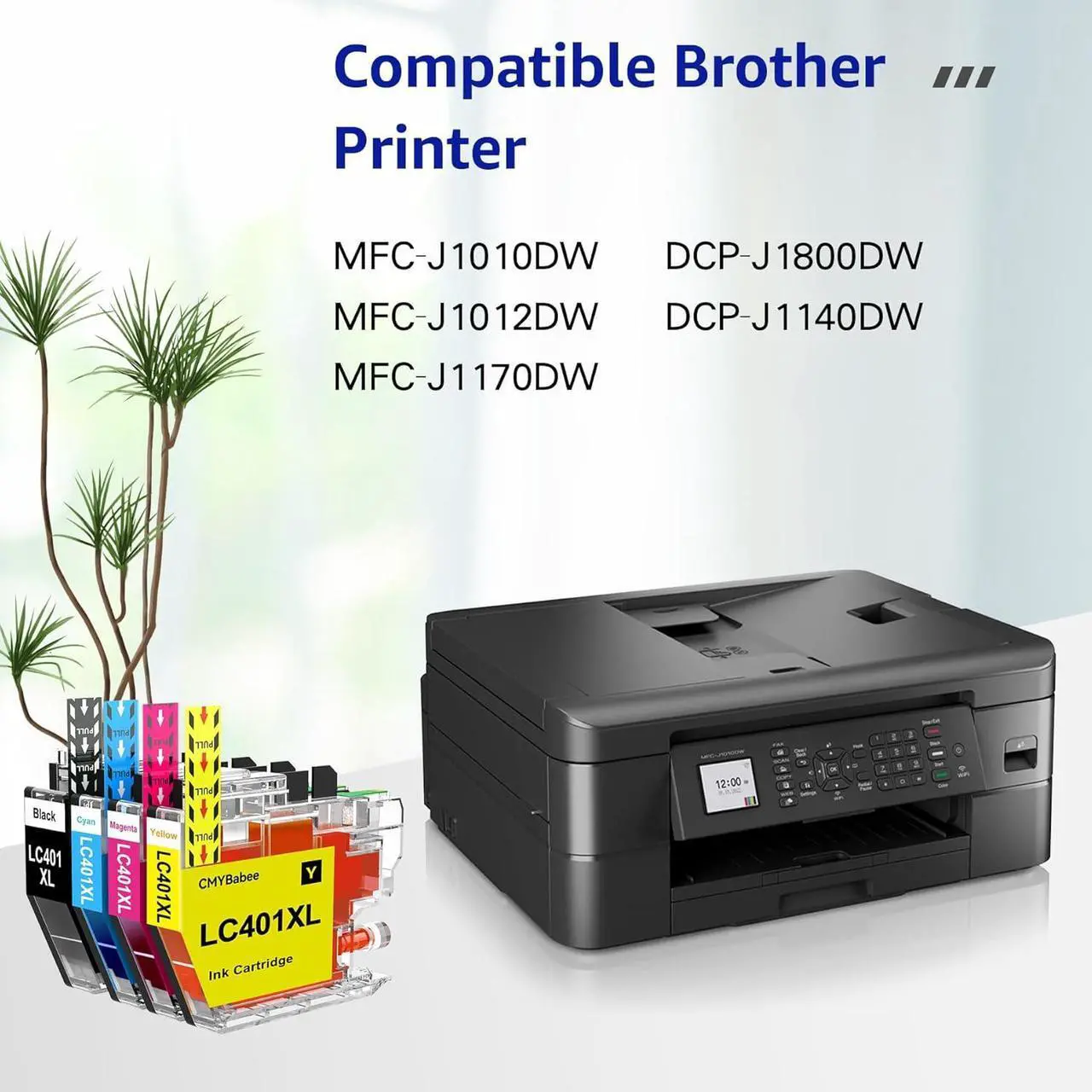 Alt view image 2 of 6 - CMYBabee LC401XL Ink Cartridges for Brother Printer Compatible for Brother LC401 Ink Cartridges Work with Brother MFC-J1010DW MFC-J1012DW MFC-J1170DW DCP-J1800DW DCP-J1140DW Printer (BK,C,M,Y, 4 Pack)