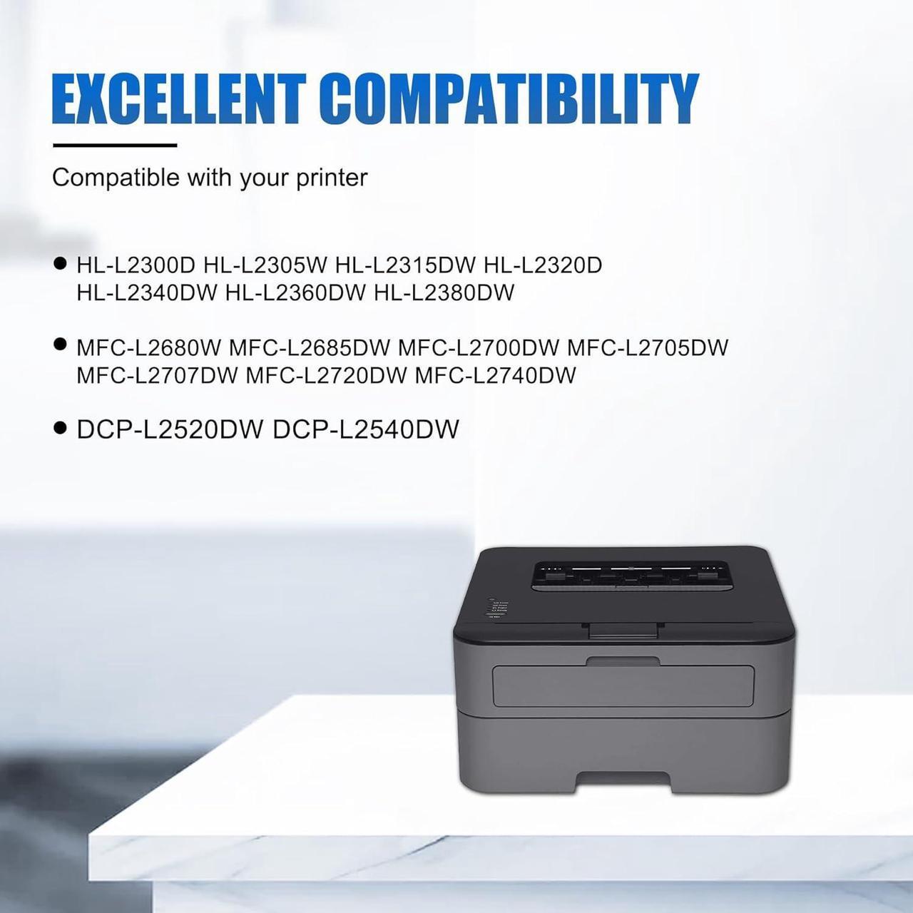 Alt view image 2 of 7 - TN660 Toner Cartridge and DR630 Drum Unit Replacement for Brother DR630 TN660 TN630 DCP-L2520DW DCP-L2540DW HL-L2300D HL-L2305W HL-L2320D HL-L2340DW HL-L2380DW HL-L2680W (3 Pack)
