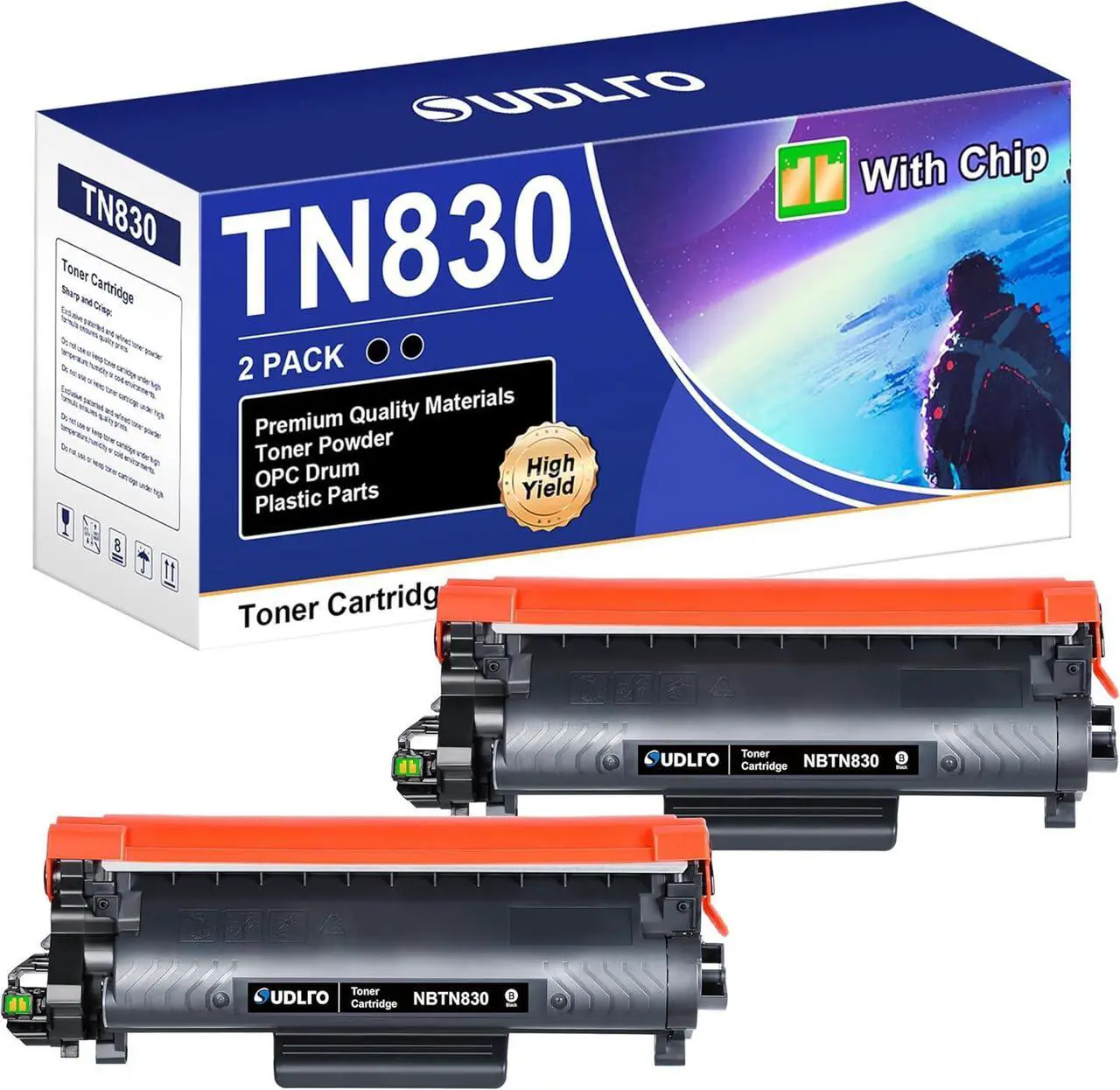 Main image of TN830 Toner Cartridge - Replacement for TN830 TN-830 TN830XL to use with HL-L2460DW DCP-L2640DW HL-L2405W HL-L2400D HL-L2480DW MFC-L2820DW MFC-L2820DWXL Printer (Black, 2-Pack)