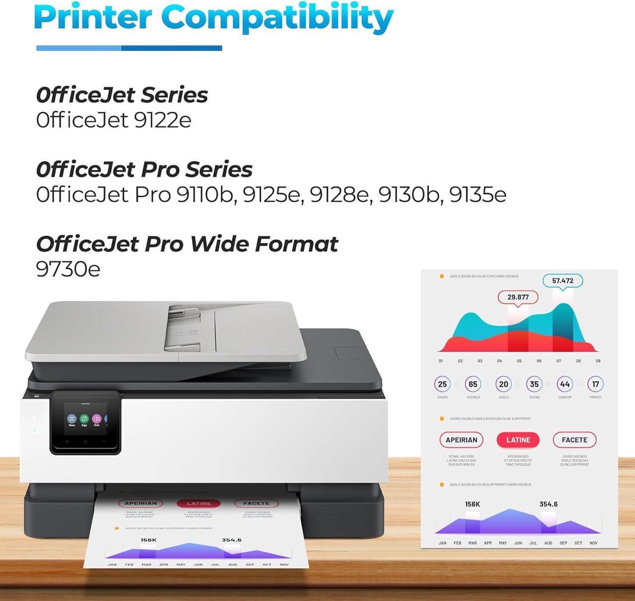 Alt view image 3 of 7 - 936e Ink Cartridges Yellow OfficeJet Pro 9125e 9135e 9110b Ink for HP 936e 936 e Ink Cartridge Replacement for OfficeJet Pro 9125e 9135e 9730e 9110b 9130b 9128e 9125 9135 9730 e 9110 9130 b Printer