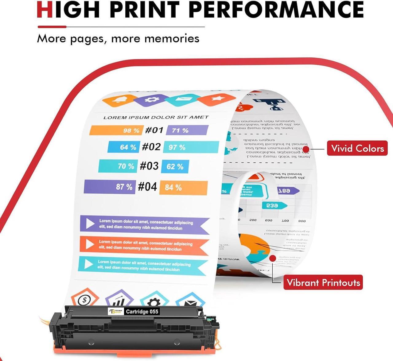Alt view image 4 of 6 - 055 Toner Cartridge Set 055H MF743Cdw MF741Cdw Compatible for Canon 055 055H Color ImageCLASS MF743Cdw MF741Cdw MF741c/743c Printer Ink with Black Cyan Magenta Yellow