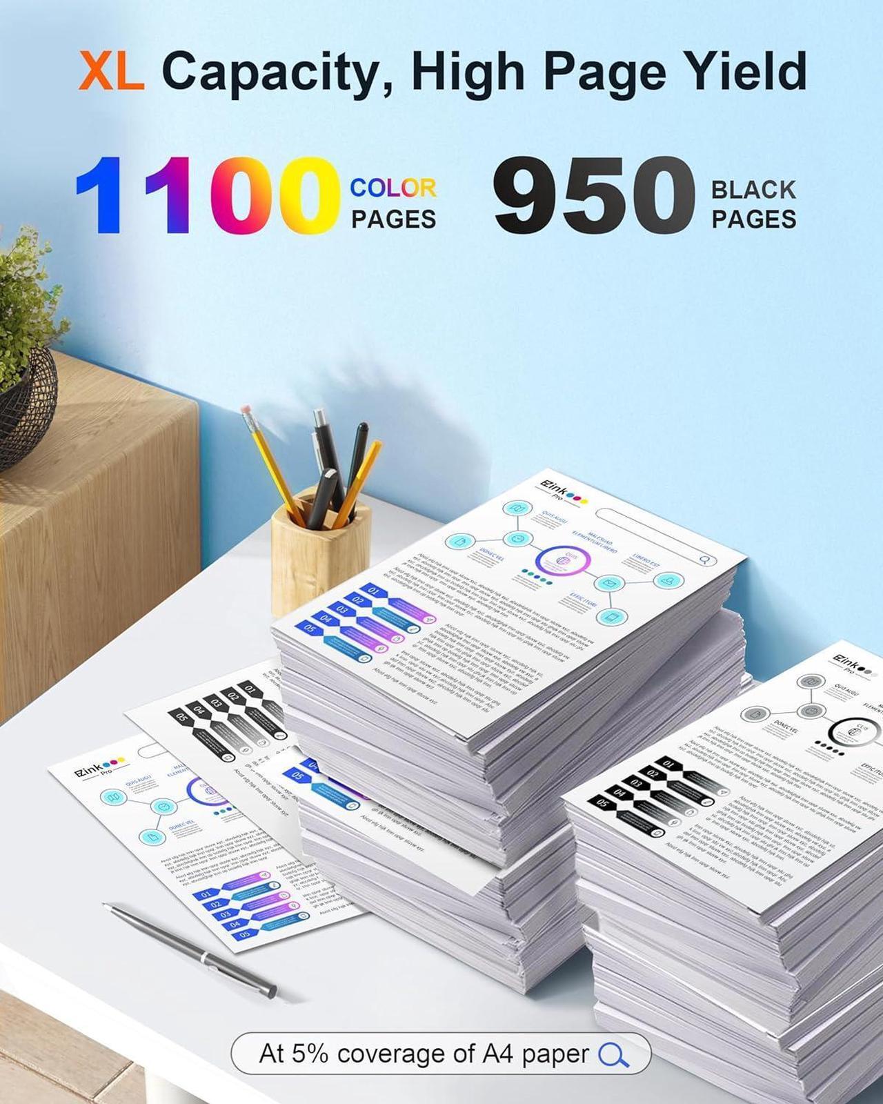 Alt view image 3 of 7 - E-Z Ink Pro Remanufactured Ink Cartridge Replacement for Epson 702XL 702 XL 702 T702 to use with Workforce Pro WF-3720 WF-3730 WF-3733 Printer (1 Large Black, 1 Cyan, 1 Magenta, 1 Yellow, 4 Pack)
