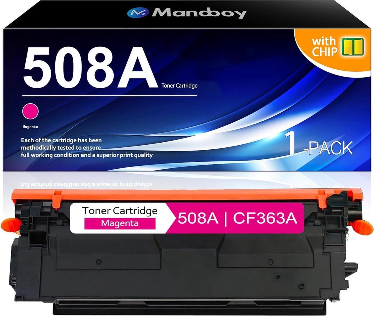 Main image of 508A Toner Cartridge (with Chip) 508A Magenta Remanufactured Toner Replacement for Enterprise M552, M553, Color Enterprise MFP M577 Series Printer | CF363A