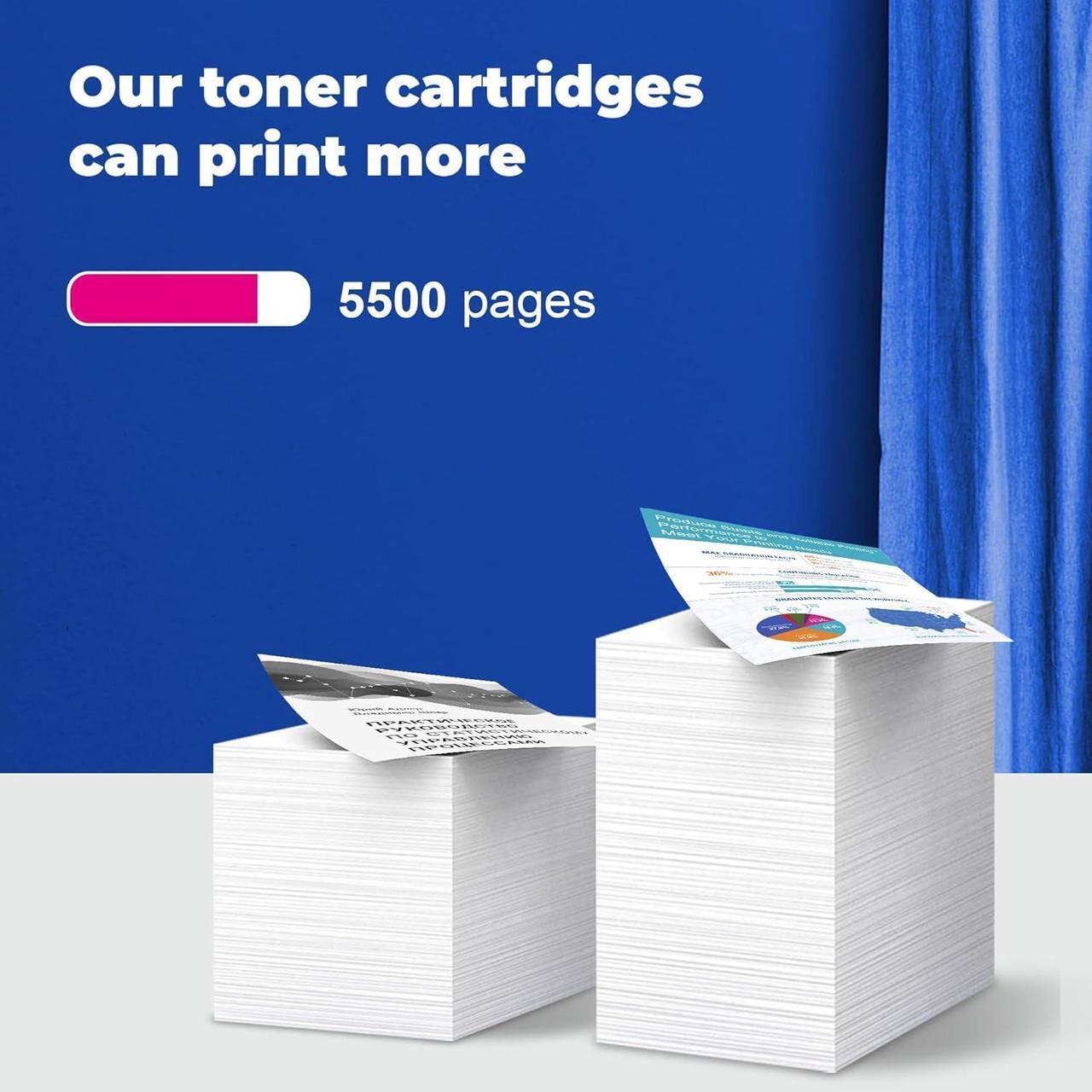 Alt view image 3 of 7 - 508A Toner Cartridge (with Chip) 508A Magenta Remanufactured Toner Replacement for Enterprise M552, M553, Color Enterprise MFP M577 Series Printer | CF363A