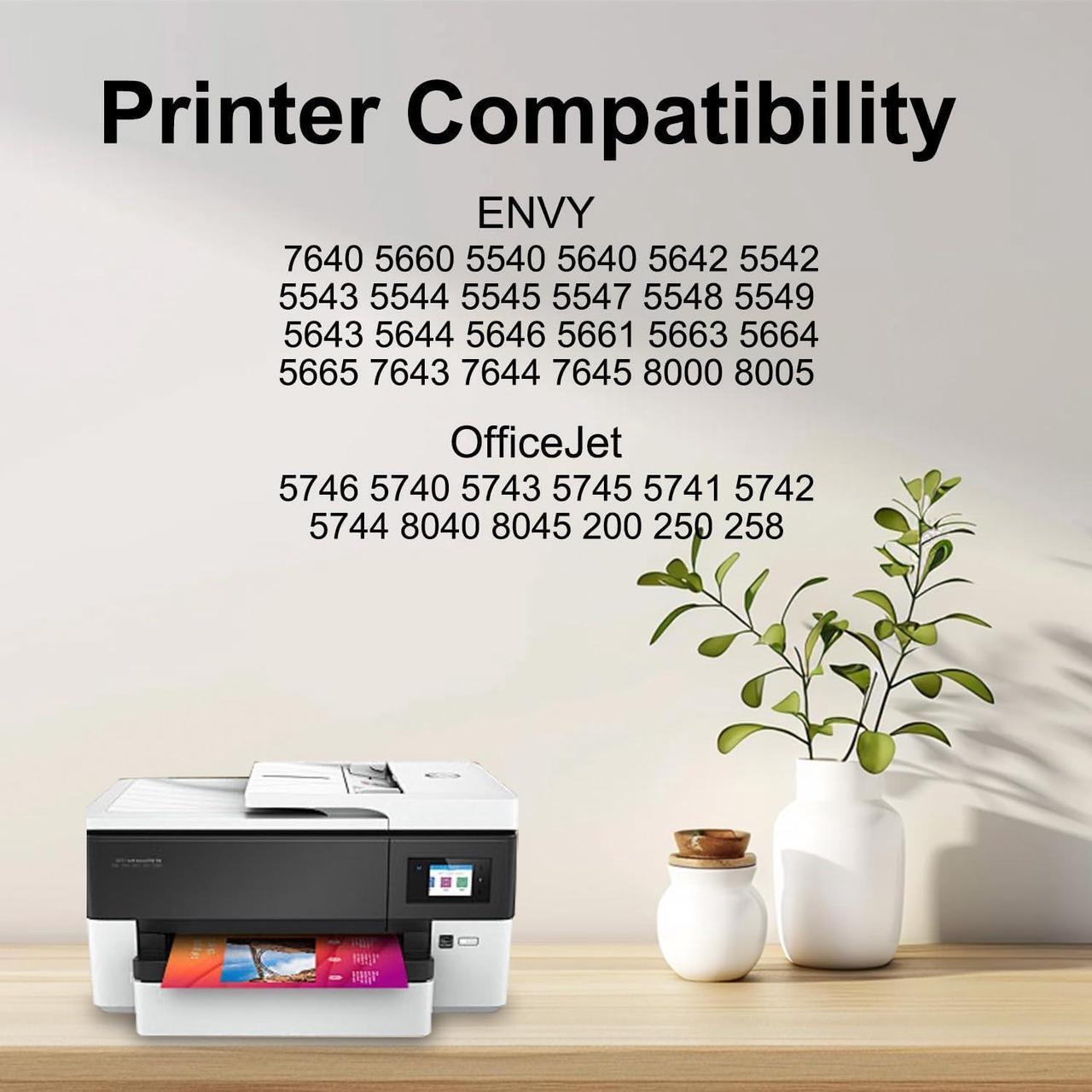 Alt view image 2 of 7 - 62XL Ink Cartridges Black and Color Replacement for HP Ink 62 62XL for Envy 5540 5542 5640 5660 7640 7645 OfficeJet 5740 5741 5745 8000 8040 200 250 258 Printer (1 Black 1Color)