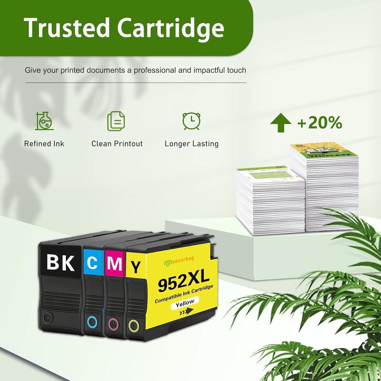 Alt view image 6 of 6 - 952XL 952 Ink Cartridges High Yield (4-Pack, Black/Cyan/Magenta/Yellow) Compatible 952XL Ink Cartridges Replacement for HP 952XL Ink for OfficeJet Pro 8710 8210 8715 8720 8702 7740 Printer