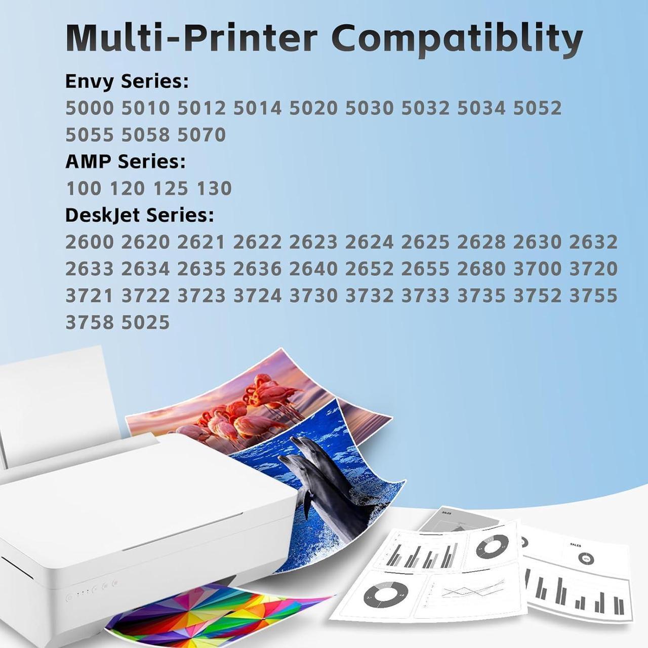 Alt view image 3 of 7 - 65 XL Ink Cartridges Black/Color Combo Pack for HP Ink 65 65XL for HP65 Ink Cartridge (2 Pack) Printer Ink for HP 65 for HP Deskjet 3755 3700 2600 3752 3722 2622 Envy 5055 5000 5052 5070 5010 AMP 100