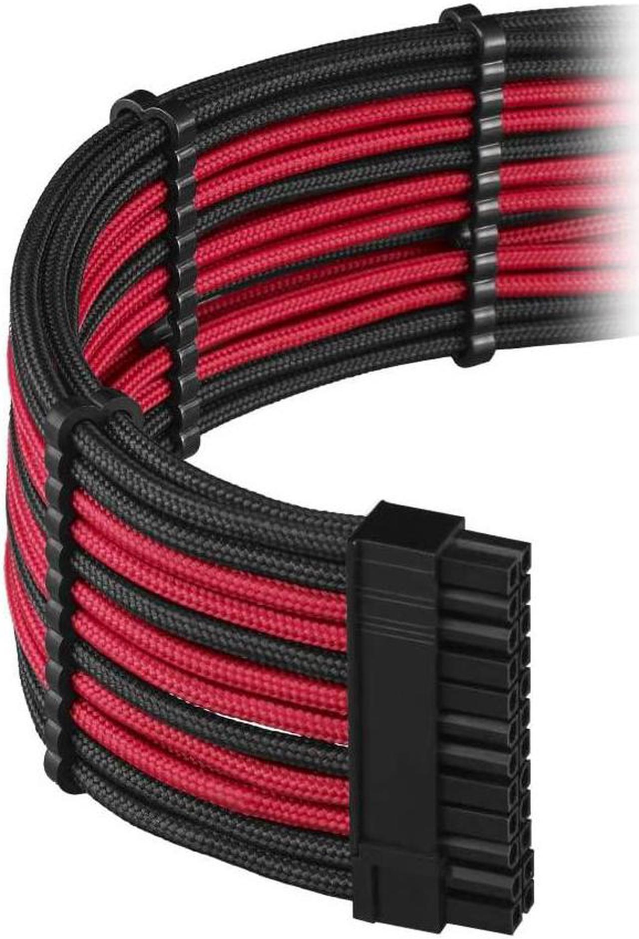 Alt view image 2 of 4 - CableMod C-Series Pro ModFlex Sleeved Cable Kit for Corsair RM Black Label/RMi/RMX (Black + Red)