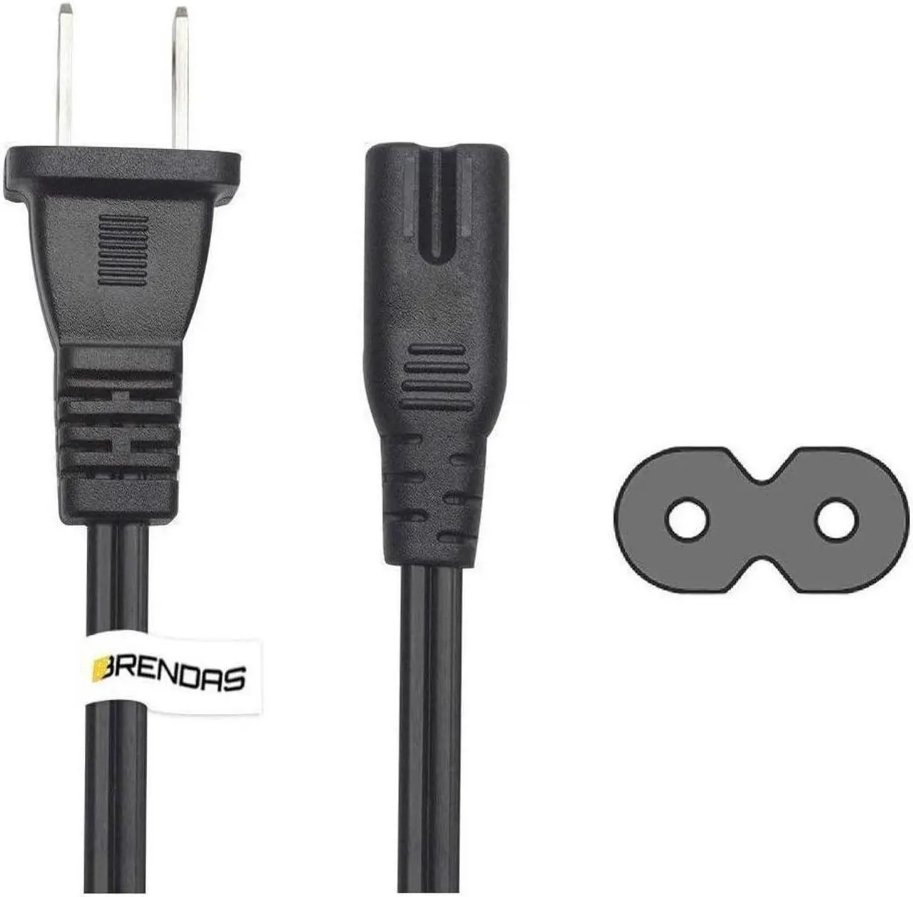 Main image of {UL Listed} BRENDAZ Compatible w/Charger, Xbox One S/X Game Console, Slim Edition PS3, Playstation 4, Slim PS4, Universal 2 Prong 2 Slot Power Cord Cable Non Polarized NEMA 1-15P to IEC C7 (15-feet)