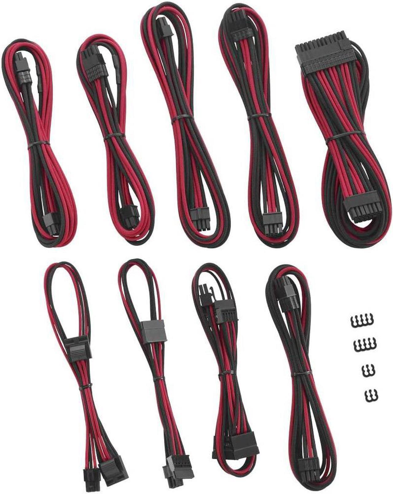 Alt view image 4 of 4 - CableMod C-Series Pro ModFlex Sleeved Cable Kit for Corsair RM Black Label/RMi/RMX (Black + Red)