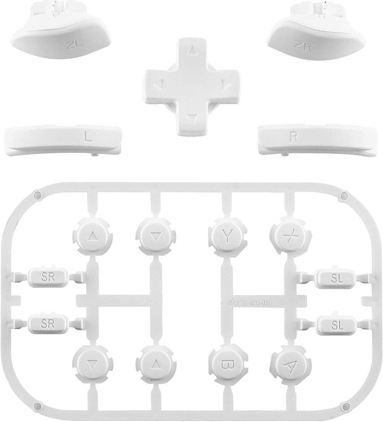 Alt view image 2 of 7 - Soft Touch White D-pad ABXY Keys SR SL L R ZR ZL Trigger Buttons Springs, Replacement Full Set Buttons Fix Kits for Nintendo Switch Joycon (D-pad ONLY Fits for eXtremeRate Joycon D-pad Shell)