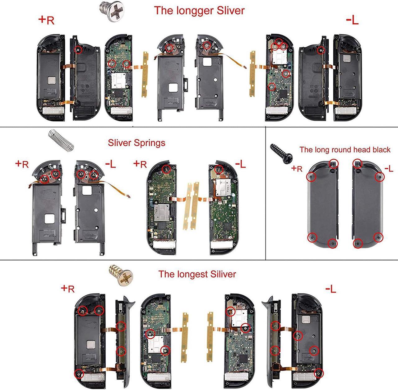 Alt view image 6 of 7 - Soft Touch White D-pad ABXY Keys SR SL L R ZR ZL Trigger Buttons Springs, Replacement Full Set Buttons Fix Kits for Nintendo Switch Joycon (D-pad ONLY Fits for eXtremeRate Joycon D-pad Shell)