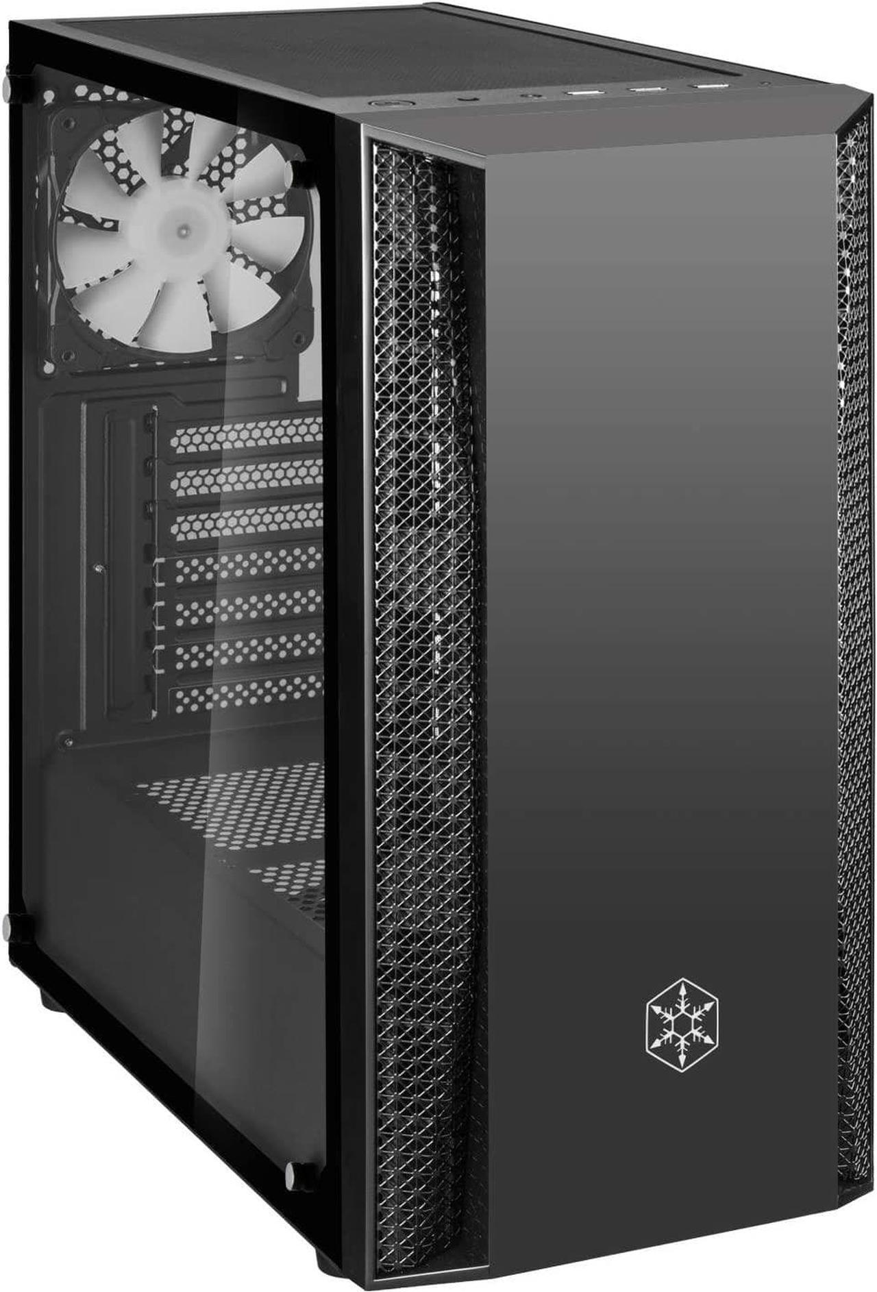 Alt view image 2 of 7 - Silverstone SST-FAB1B-G - FARA B1 Tower ATX Gaming Computer Case, Aggressive Intake high Airflow Performance, Full Tempered Glass, Black