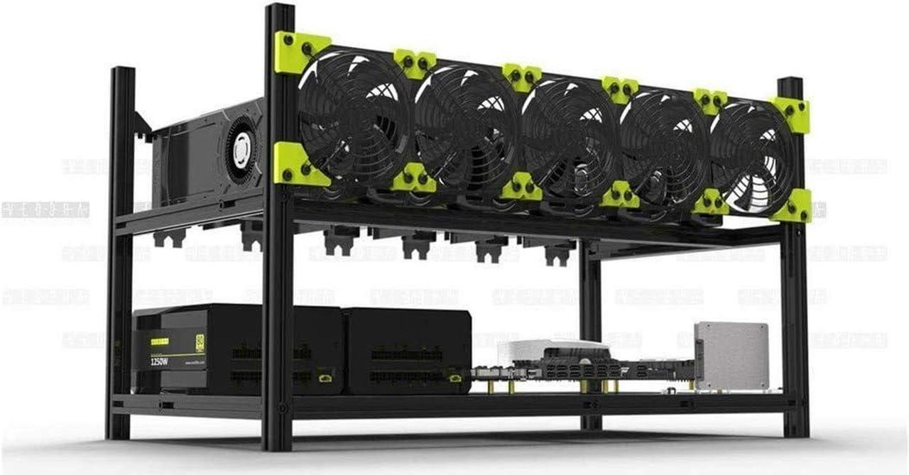 Main image of Mining Rig Frame, 6 GPU Stackable Open Air Mining Case Computer Frame Rig Ethereum Veddha