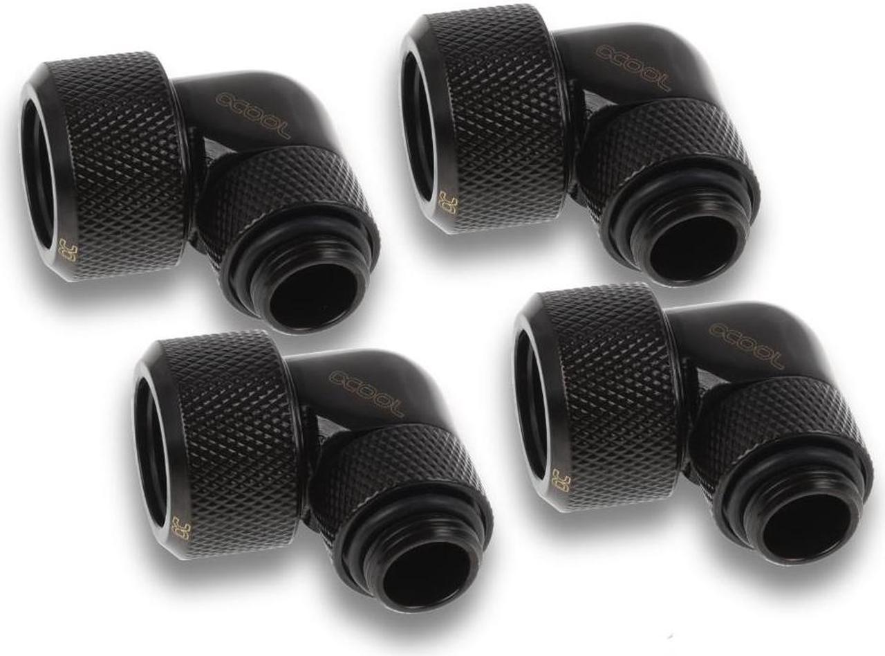 Alphacool Eiszapfen 16mm HardTube Compression Fitting 90 Rotary G1/4 for Acryl/Brass Tubes - Black