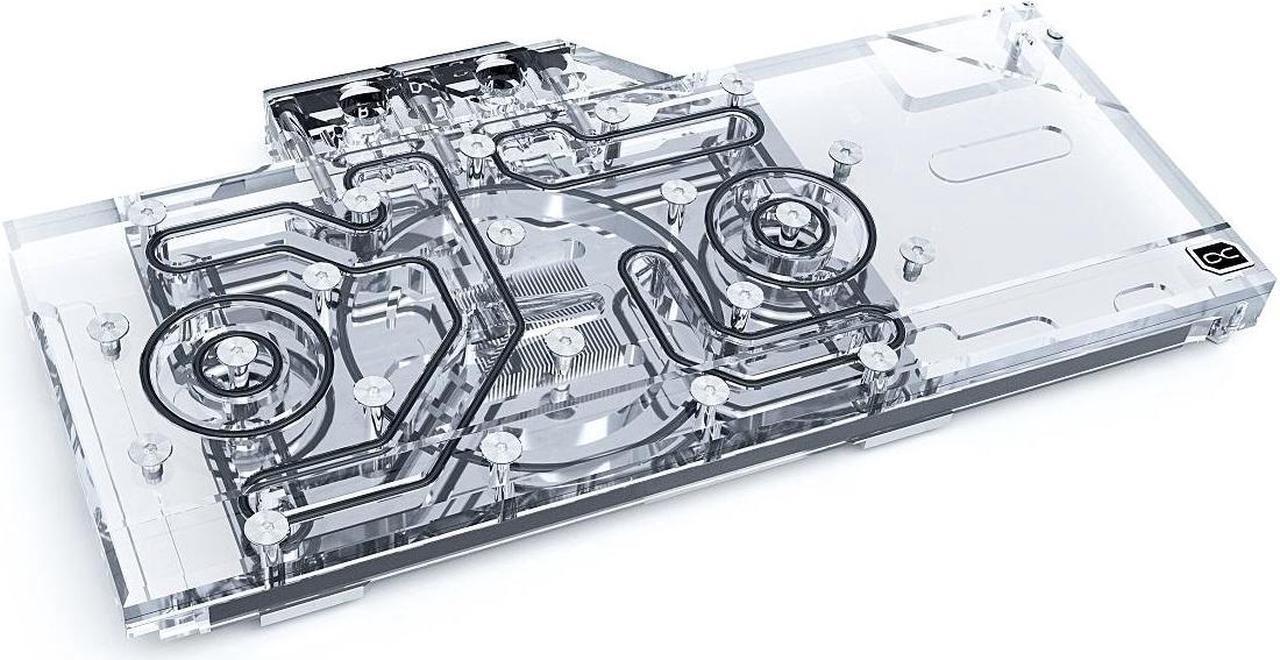 Alt view image 2 of 2 - alphacool eisblock aurora gpx-a gpu water block with backplate, rx 6800/6800xt/6900 reference, nickel/plexi