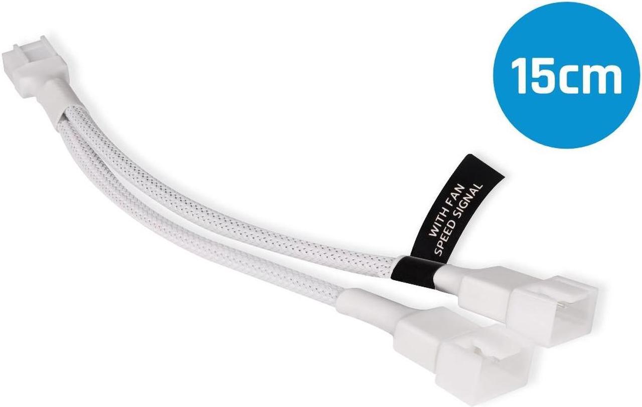 Alphacool Y-Splitter 4-Pin to 2x 4-Pin PWM Cable - 15cm - White (18722)