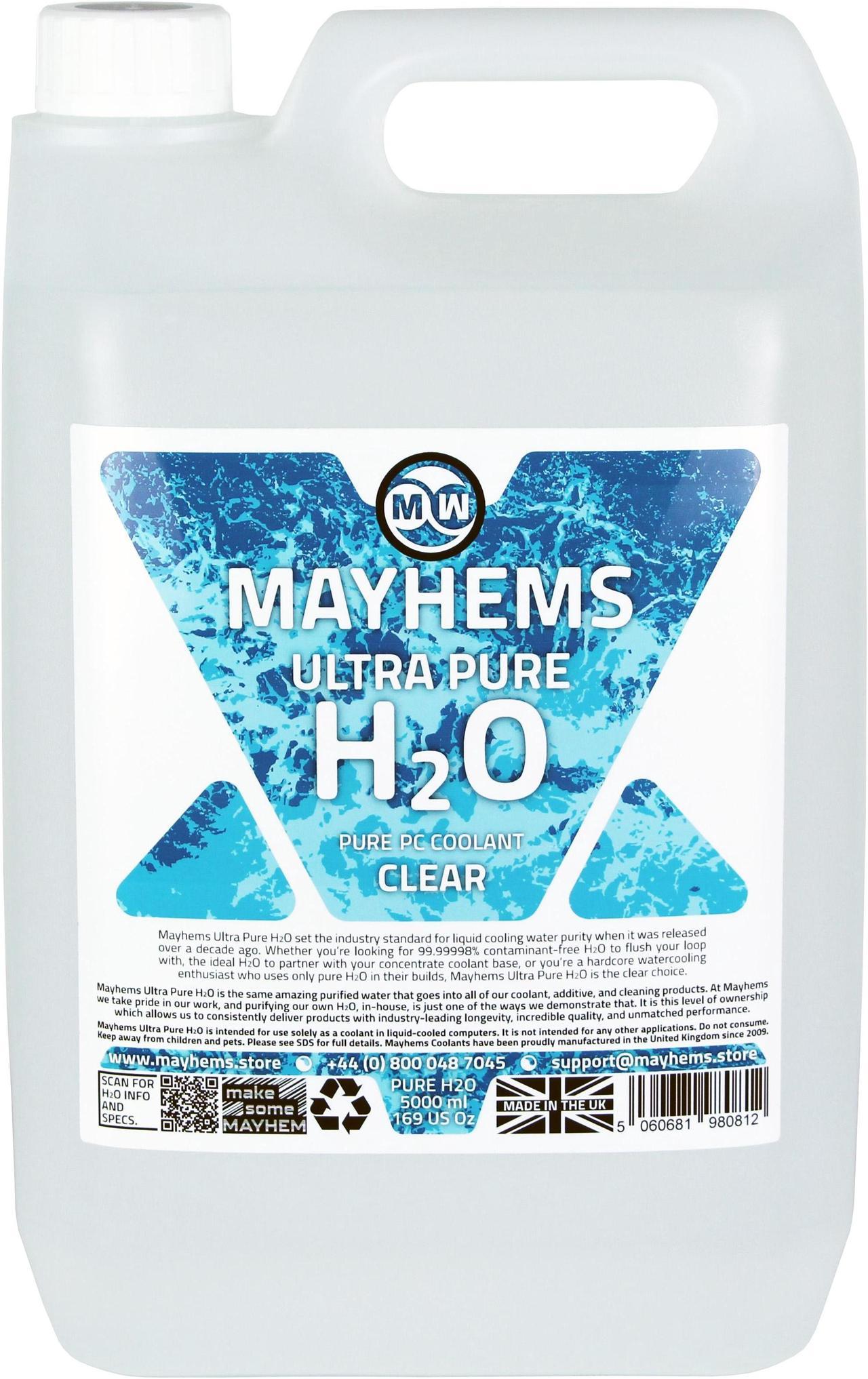 Mayhems - PC Coolant - Ultra Pure H2O - High Purity - Low Electrical Conductivity | 5 Liter (MH2O5L)