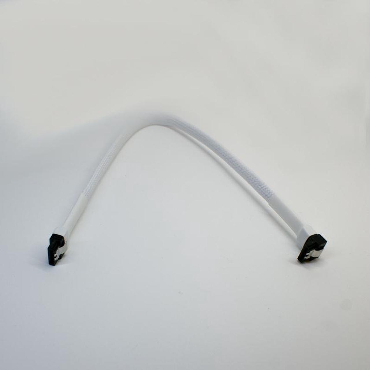 Darkside 30cm (12") SATA 3.0 180Â° to 90Â°  Data Cable with Latch - White (DS-0554)