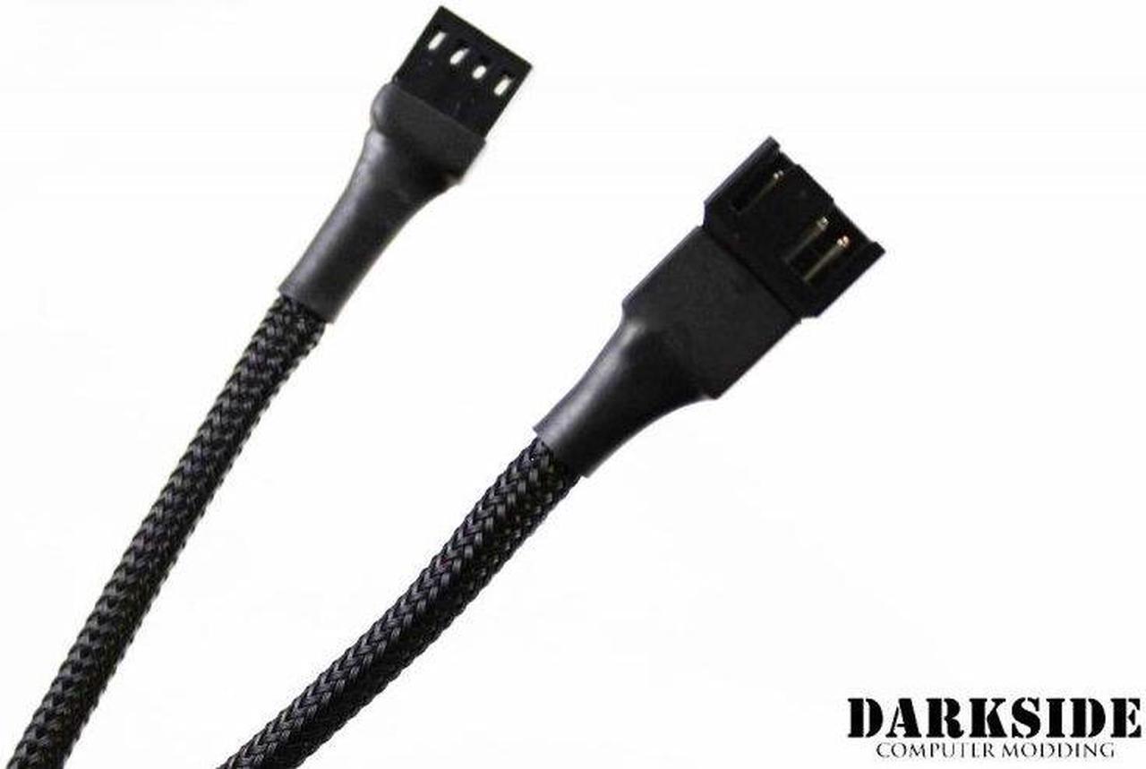 Darkside 4-Pin 50cm (19.5") M/F PWM Fan Sleeved Cable - Jet Black (DS-0520)