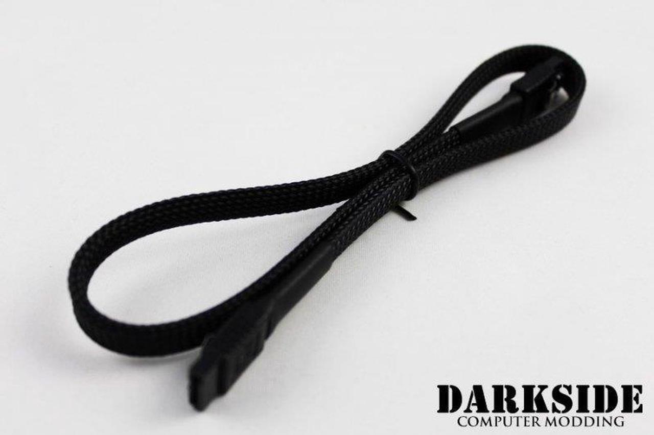 Darkside 45cm (18") SATA 3.0 180Â° to 180Â°  Data Cable with Latch - Jet Black (DS-0153)