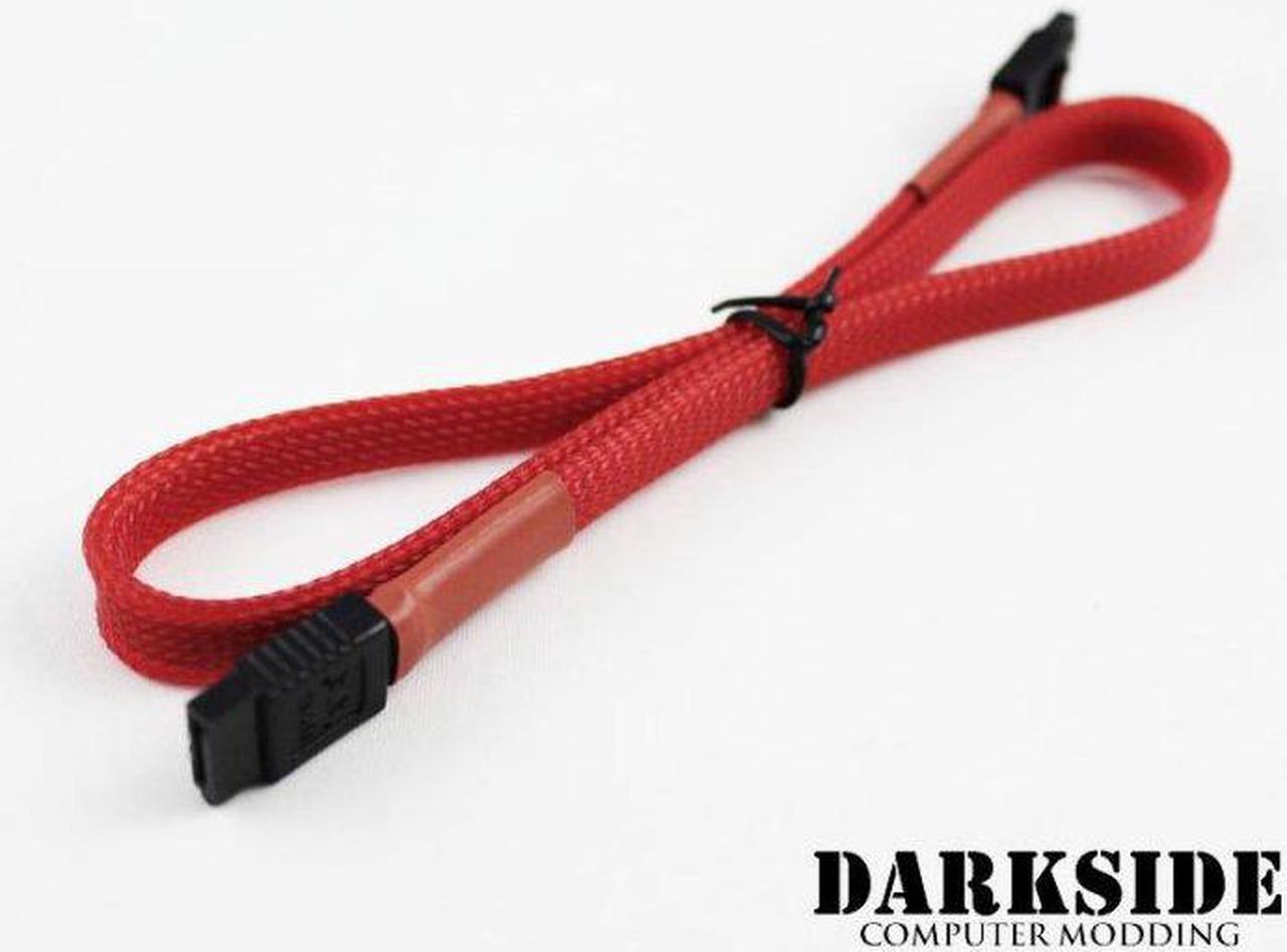 Darkside 45cm (18") SATA 3.0 180Â° to 180Â°  Data Cable with Latch - Red UV (DS-0154)