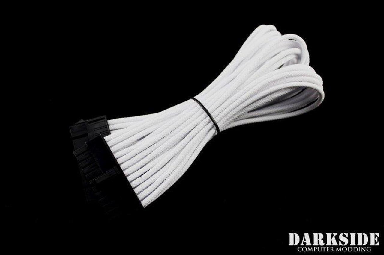 Darkside 24-Pin ATX 12" (30cm) HSL Single Braid Extension Cable - White (DS-HSL-ATX-12WHT)