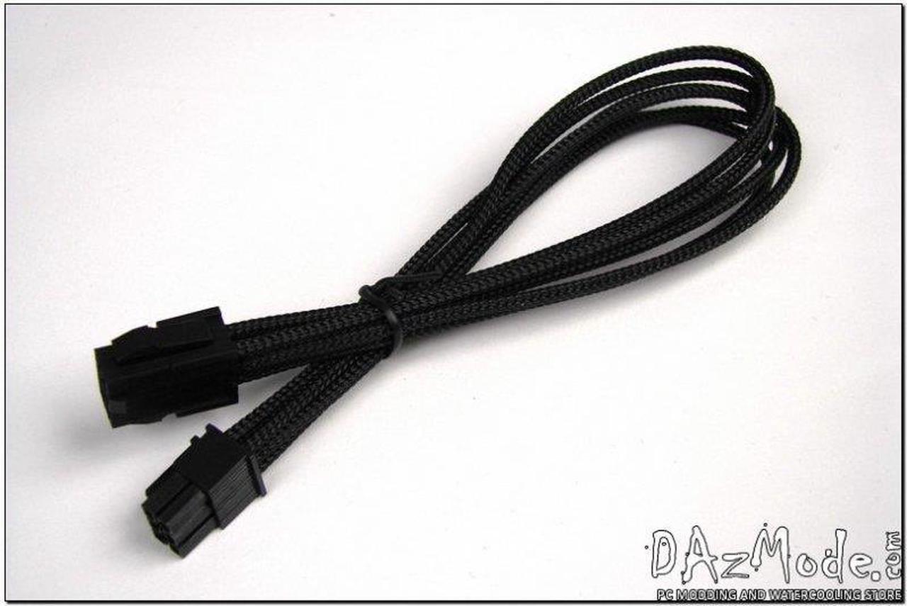 Darkside 6-Pin PCI-E 12" (30cm) HSL Single Braid Extension Cable - Jet Black (DS-0180)