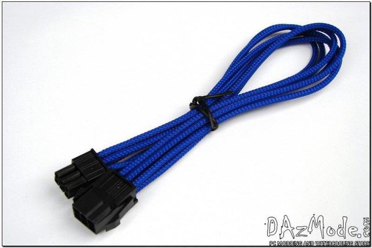 Darkside 6-Pin PCI-E 12" (30cm) HSL Single Braid Extension Cable - Blue UV (DS-0233)