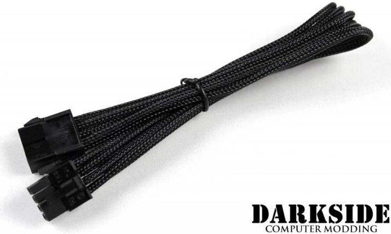 Darkside 8-Pin PCI-E 12" (30cm) HSL Single Braid Extension Cable - Jet Black (DS-0179)