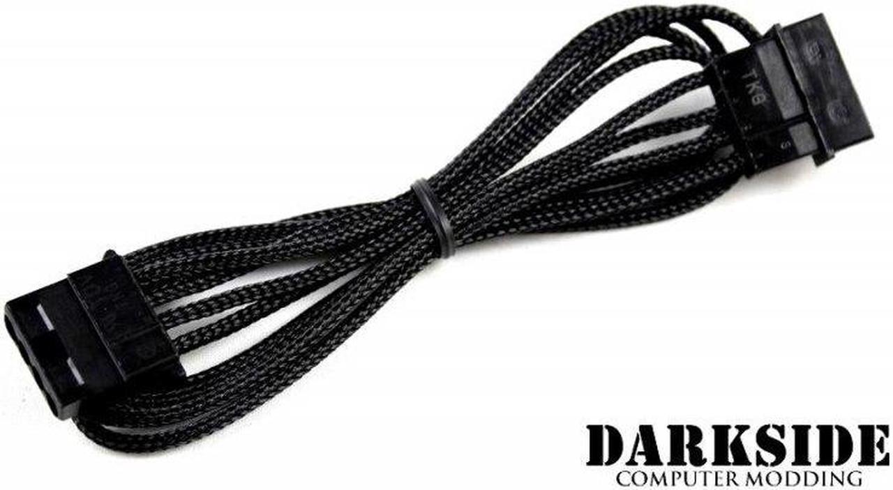 Darkside 4-Pin MOLEX 12" (30cm) HSL Single Braid Extension Cable - Jet Black (DS-0076)